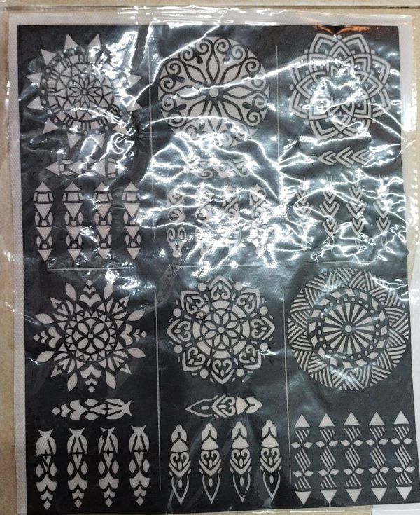 Mehndi Art Stickers For Hand (6pcs)