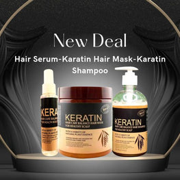 (new Deal) Pack Of 3 Items Keratin Hair Mask| Karatin Shampoo| Karatin Hair Serum