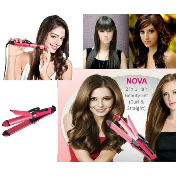 Nova 2 In 1 Hair Straightener And Hair Curler