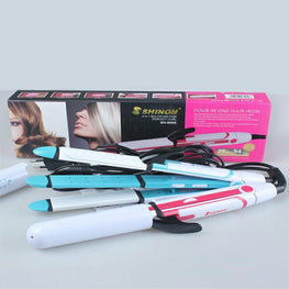 Shinon 4 In 1 Professional Hair Straightener, Curler And Crimper With Cover